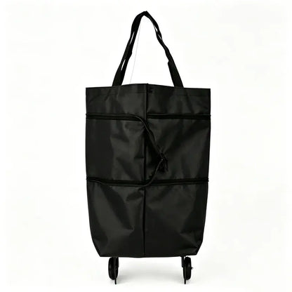 🛒 Carrito de Compras Plegable 2 en 1 – Bolsa con Ruedas y Asa Ajustable, Ligero y Portátil para Llevar al Hombro 🎒