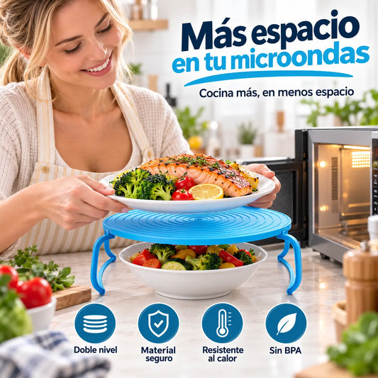 ⏳🔥¡50% de descuento por tiempo limitado! ⏰¡Compra 1 y llévate 1 gratis! 🏠Rejilla de doble capa para microondas: ahorra espacio y es práctica🍳✨