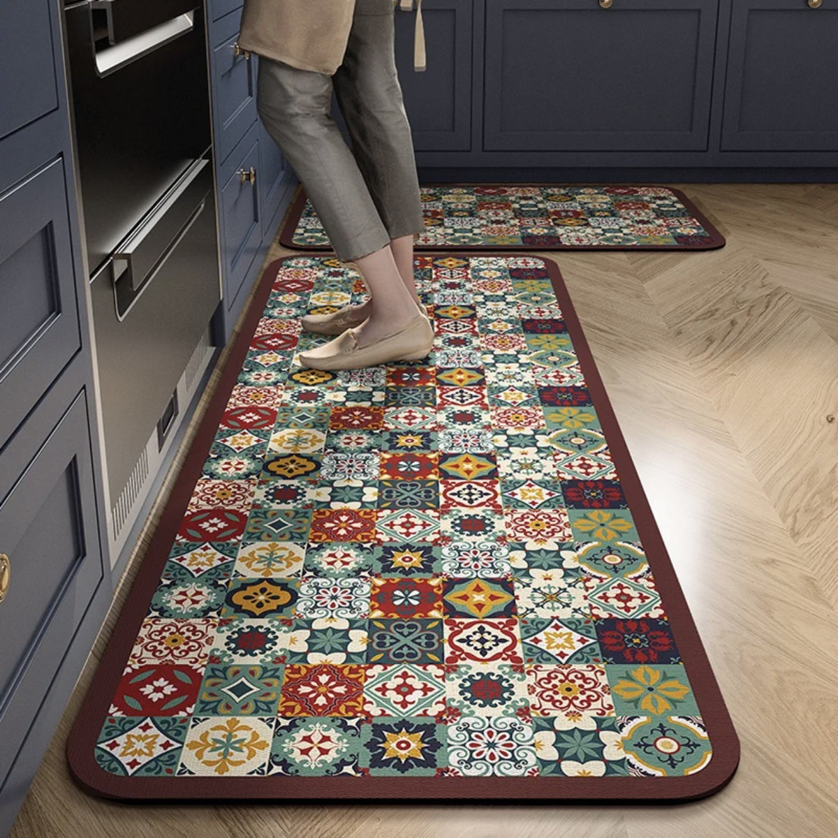 💥💥【se venden como pan caliente】【40*60+40*120cm】Alfombras de cocina y baño antideslizantes y muy absorbentes