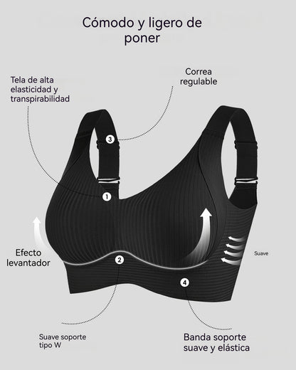 😍【Set de 4 piezas】Sujeción sin costuras ni aros para mujer ❤️【40–95 kg】