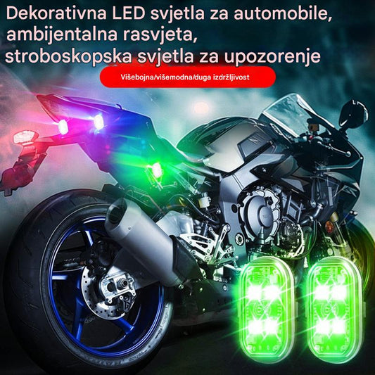 🛵LED ukrasna svjetla za automobile, ambijentalna rasvjeta, stroboskopska svjetla za upozorenje