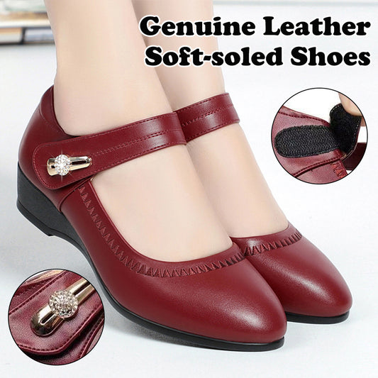 🏆👡【35-41】Piele moale, talpă moale, toc plat, pantofi din piele antiderapantă - alegerea casual pentru femei