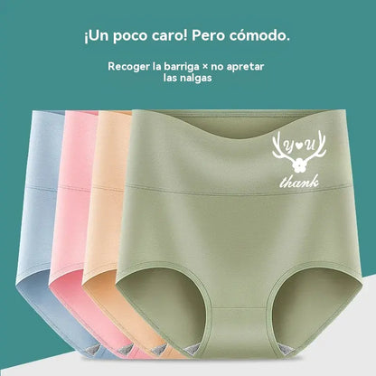 💖Último día con 50% de descuento: 【Paquete de 6】Braguitas de talle alto que realzan y moldean las caderas, confeccionadas en algodón de primera calidad✨️ (45-95 kg)