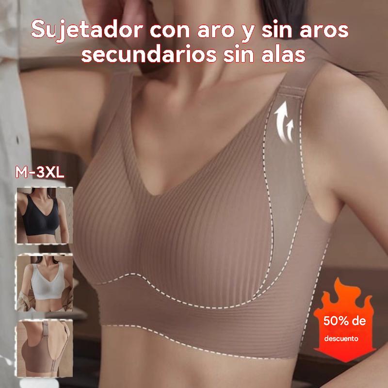🧊[Paquete de 4] 🍃Sujetador de una pieza sin costuras ni aros para mujer - Transpirable y sin sudor ❤️ [40–95 kg]