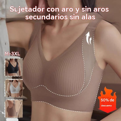 🧊[Paquete de 4] 🍃Sujetador de una pieza sin costuras ni aros para mujer - Transpirable y sin sudor ❤️ [40–95 kg]