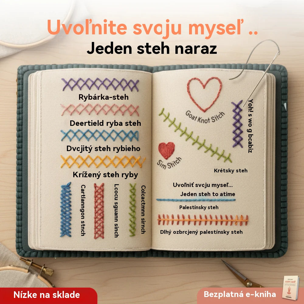 📖💗 Relaxačné DIY remeslá - ukážková kniha šitia pre nadšencov vyšívania z ľanu-(Obsahuje knihu o látkach a krásnu šijaciu súpravu)