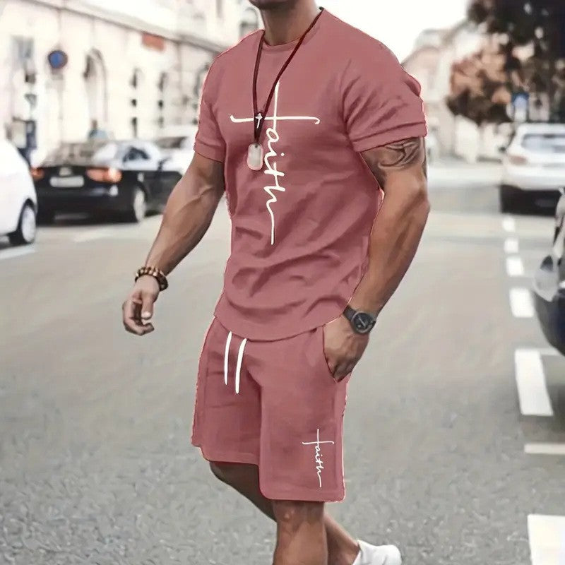 ✅【Pago contra entrega】El nuevo conjunto deportivo para hombre consta de una camiseta de manga corta y pantalones cortos.