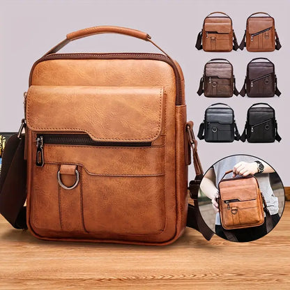 🏆【Versión premium de piel auténtica】Bolso de hombro vintage casual para hombre de gran capacidad