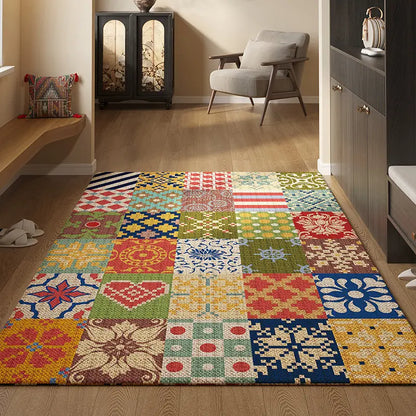 🔥30% OFF✨【80*120CM】Felpudo de entrada de estilo persa, antideslizante y a prueba de polvo, de terciopelo de cristal.