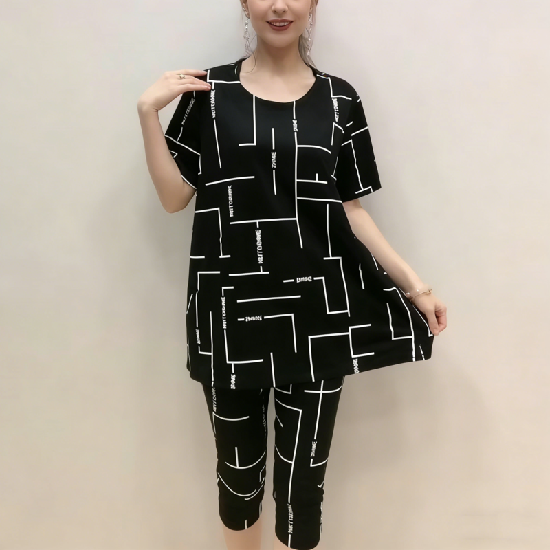 【Top + Pantalón】Conjunto casual de dos piezas para mujer - Manga corta, nueva moda 2026, estilo elegante y cómodo