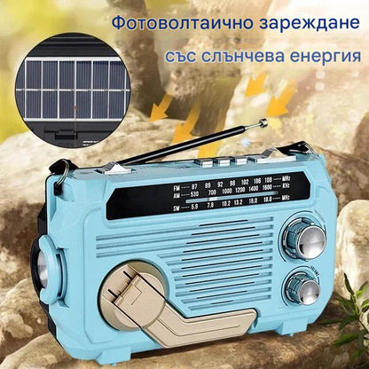 🏕️【Гарантирана автентичност】Многофункционален преносим фенер с AM радио
