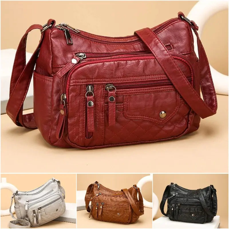 49% OFF👜Nuevo bolso de piel suave de gran capacidad, para llevar cruzado o al hombro