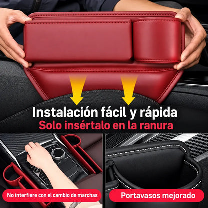✨ Nuevo modelo 2026: 🚗 Organizador para el hueco del asiento del coche – amplía el espacio y evita la caída de objetos