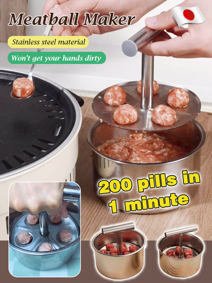 ✨【Cumpărați 1, primiți 1 gratuit】Aparat de fabricat chiftele presate din otel inoxidabil🥩✨——Durabilă, igienă, ușor de curățat🔥