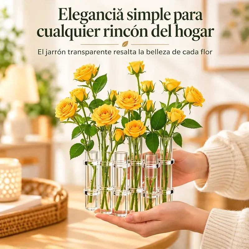 💐Jarrón de vidrio tipo tubo de ensayo