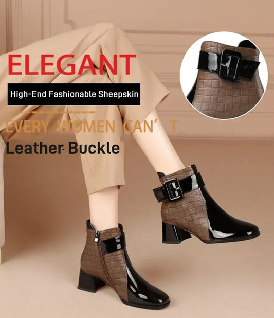 【35-40】👞 Dámske topánky s textúrou so štvorcovou špičkou 3757857