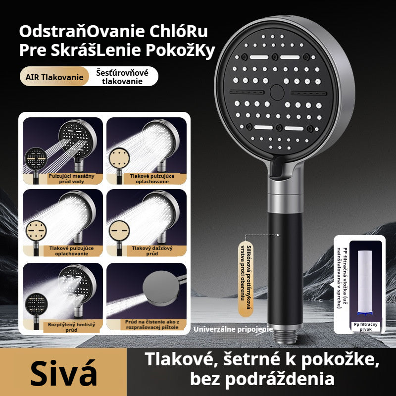 💦🚿 2025 Úplne Nová Inovácia: Vysokotlaková Sprchová Hlavica so 6 Nastaveniami pre Kúpeľňový Ohrievač Vody
