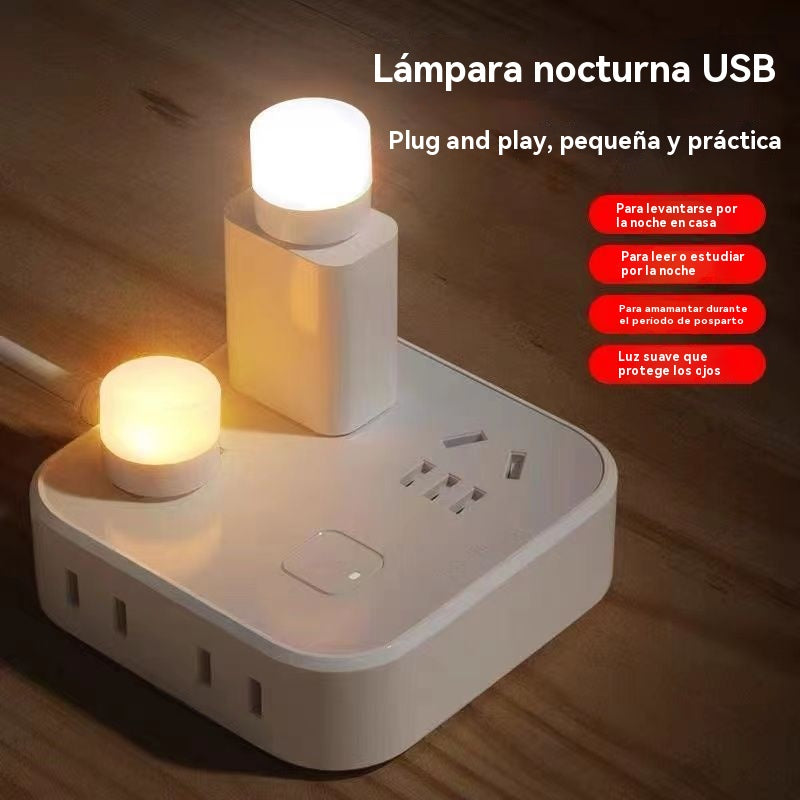 💡【10 artículos】Luz de noche USB creativa, lámpara de mesa pequeña con protección ocular inalámbrica para dormitorio, adornos decorativos enchufables, luz de noche de ambiente