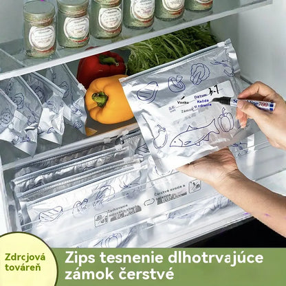 Celkom 30 antibakteriálnych hliníkových fóliových vrecúšok, super jednoduché použitie, pre zachovanie čerstvosti.