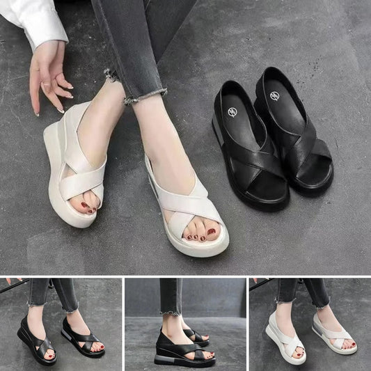 💘【35-40】 Nové dámske kožené sandále z mäkkej podrážky