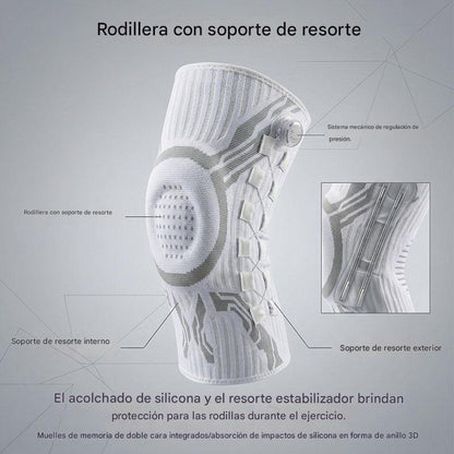 🦵🦵 Rodillera de compresión deportiva con silicona y estabilizadores de muelle para absorción de impactos, ideal para running y fitness al aire libre