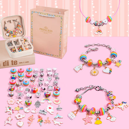 ✨🌈 Set de pulseras DIY de dibujos animados para niños, joyería creativa hecha a mano