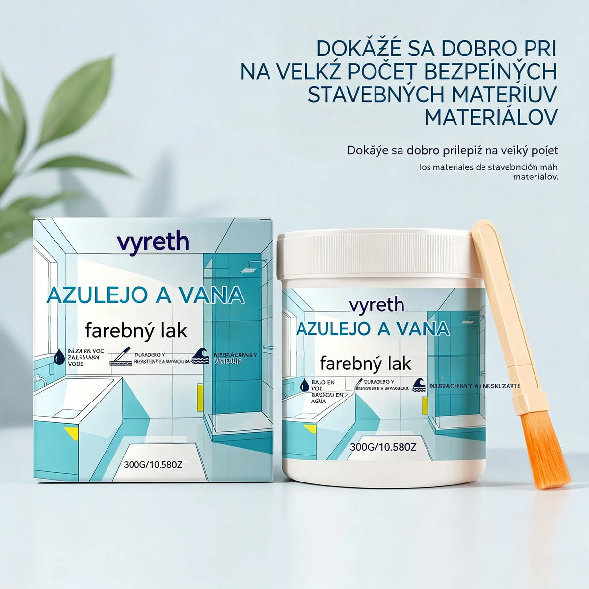 🔥Súprava farieb na vodnej báze na konečnú úpravu dlaždíc a vaní – štetec je súčasťou balenia