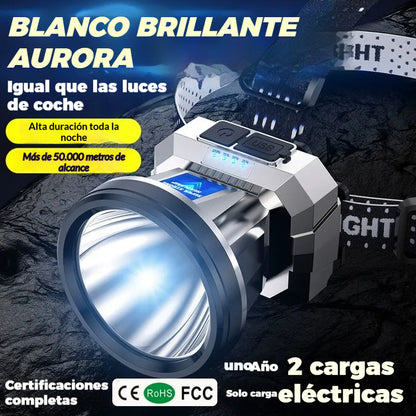 💥💡【Compra 1, llévate 1 gratis】🌟 Linterna frontal potente y de largo alcance, extremadamente impermeable