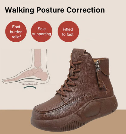 [30% popust] Novi športni in prosti škornji iz pravega usnja, martinki z debelim podplatom, udobni in neutrujajoči za noge