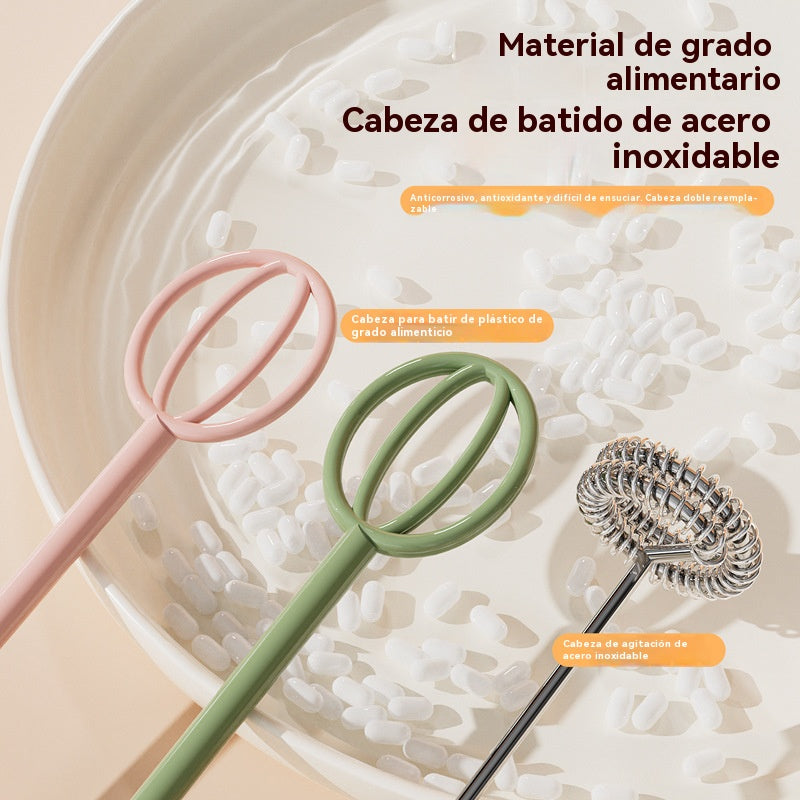 🥚 Mini batidora de mano inalámbrica: bate huevos y espuma leche en segundos