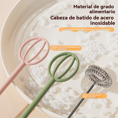 🥚 Mini batidora de mano inalámbrica: bate huevos y espuma leche en segundos