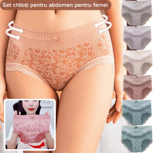✔🔥【Cumpărați 4, primiți 4 gratuit】🔥Slip de damă cu talie înaltă, antibacteriană, absorbantă de umiditate