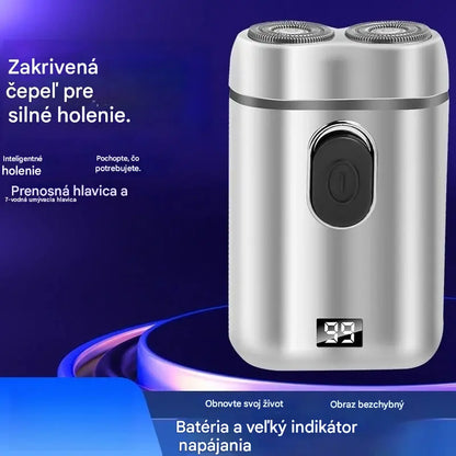 🧡【Posledný deň, pol ceny】Mini prenosný elektrický holiaci strojček s magnetickými vodeodolnými dvojitými čepeľami