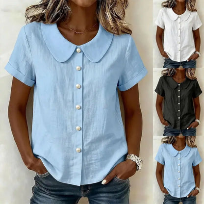 ✨【S-3XL】🎉Nueva camisa francesa elegante de manga corta para mujer, 2026