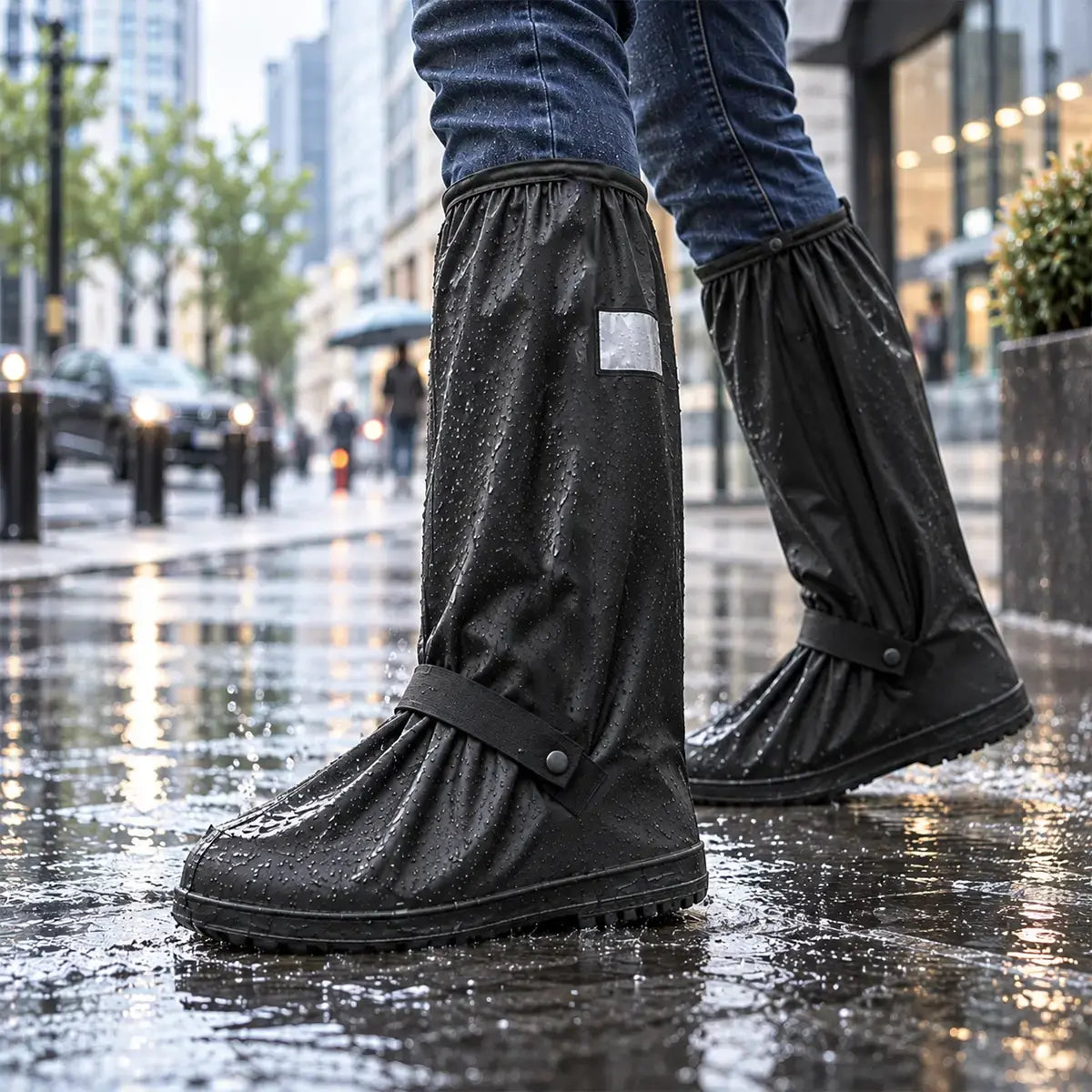 【1 pár】 Zabráňte namočeniu tenisiek! Odolné nepremokavé návleky na topánky: protišmykové a skladacie - ľahko sa nosí v taške 🌧️