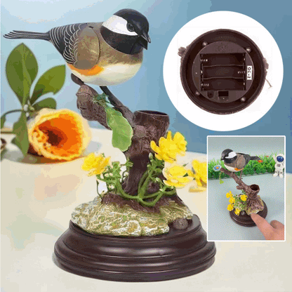 🦜🐦🐦【Compre 1 y obtenga 1 gratis】Adornos de pájaros creativos, lindos y controlados por voz para decoración de escritorio de habitación.