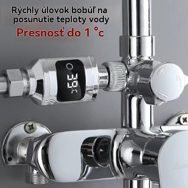 🔥🔥🚿Vodeodolný sprchový teplomer s LED displejom (Celzia)🌡️