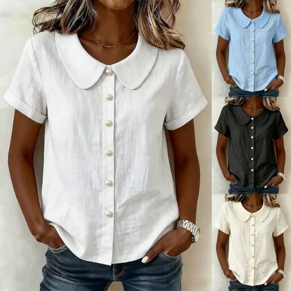 ✨【S-3XL】🎉Nueva camisa francesa elegante de manga corta para mujer, 2026