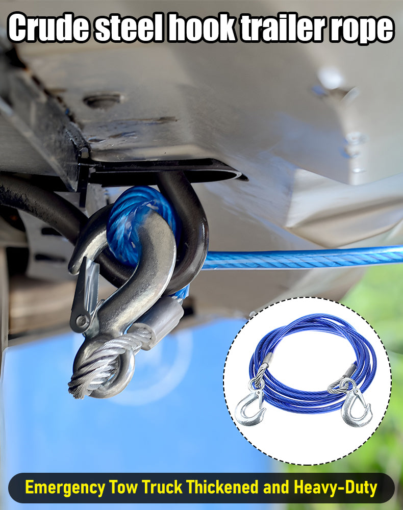 ⛓️🚗【4 m 5 toneladas】Cuerda de remolque para automóvil, cuerda de tracción, cuerda de rescate, accesorios de seguridad