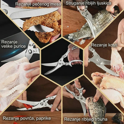 🔪🔪🔪【Kupite jedan, dobijte jedan gratis za još bolje ponude】Zadebljane višenamjenske kuhinjske škare od nehrđajućeg čelika