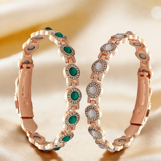 ✨ (Darčeková krabička) Štýlový a luxusný magnetický náramok vyrobený z ľahkej zliatiny a čistej medi so zirkónom.