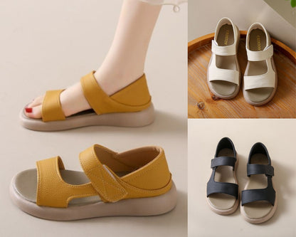 👡【35-43】Retro letné sandále na jednom remienku z mäkkej kože s mäkkou podrážkou