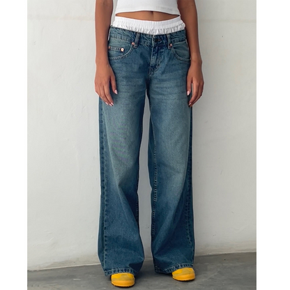 【XS-6XL】Vaqueros de Mujer con Cintura Baja y Pernera Ancha - Estilo Retro Urbano