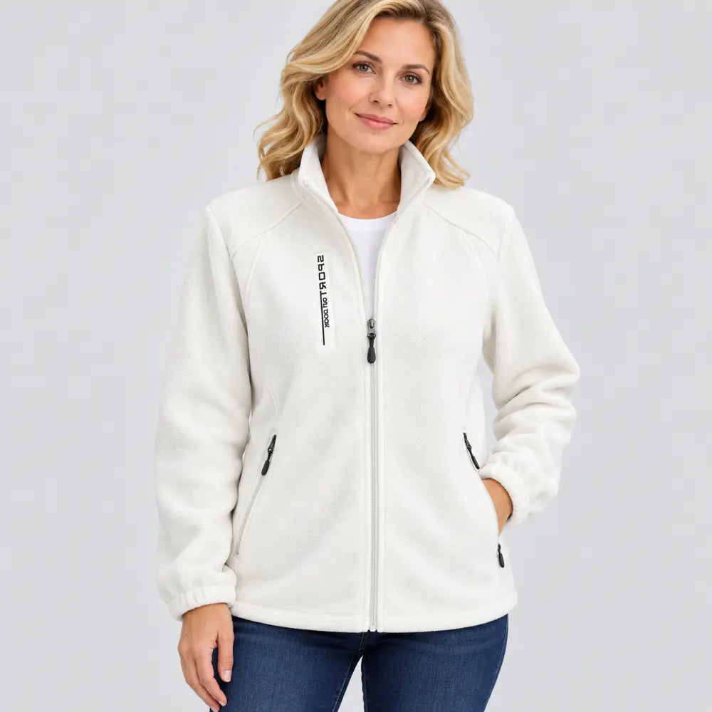 【XL-5XL】Chaqueta de forro polar para mamás – para primavera y otoño, con cuello alzado, cierre de cremallera y corte entallado; novedad.
