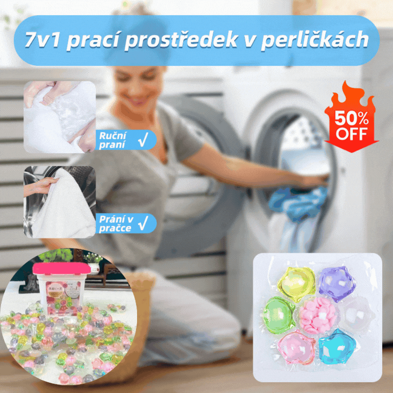 ✨👚【✨30/70/100 ks✨】Koncentrované kapsle na praní 7 v 1 pro péči o oblečení a odstranění bakterií