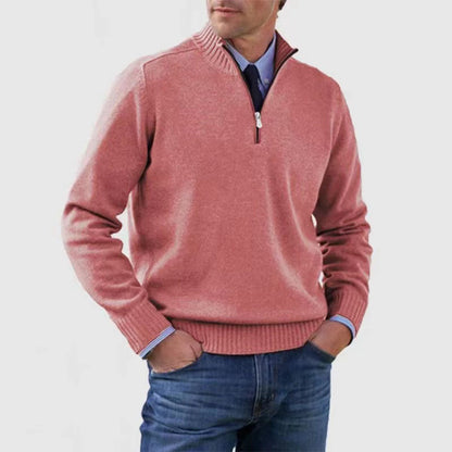 🥰Venta de invierno✨ Suéter de punto con cremallera para hombre de talla grande, diseño simple y combinable.Tendencias de la moda