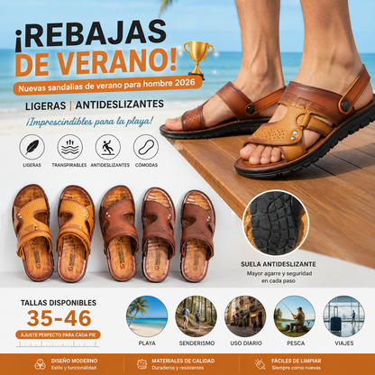 ¡Rebajas de verano! 🏆【Tallas 35-46】Nuevas sandalias de verano para hombre 2026, ligeras, antideslizantes, ¡imprescindibles para la playa!