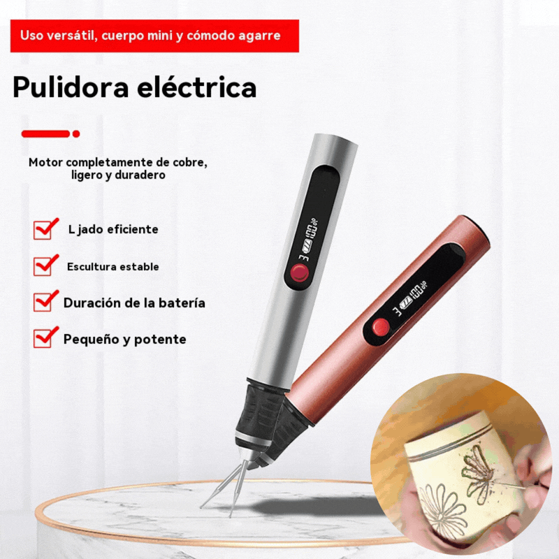 🏆🏆Pluma de grabado multifuncional recargable de iones de litio de larga duración para decoración de uñas y pulido eléctrico