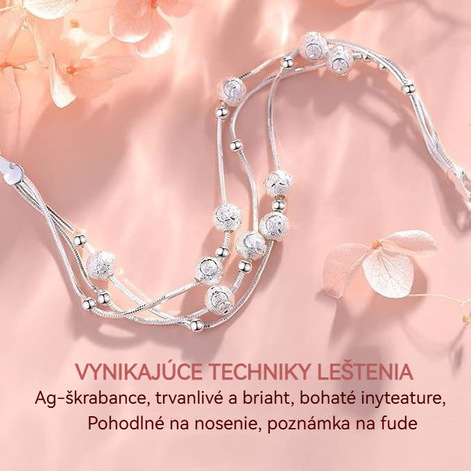 ✨💎【Kúpte 1, získajte 1 zadarmo】Trojvrstvový strieborný korálkový náramok pre šťastie, decentný luxus.