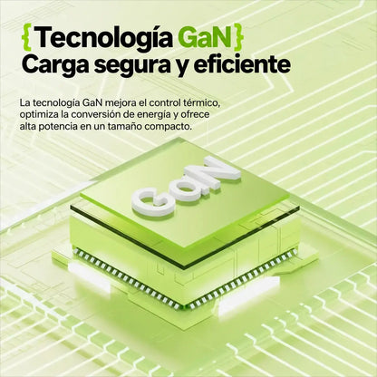 ⚡ Cargador de pared GaN 2 en 1 con cable retráctil 🔋